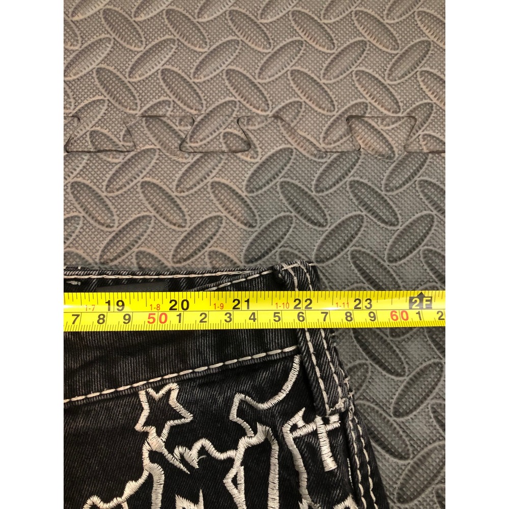 Ninth Hall Ambush Jeans Sz 44 Black Embroidered Cross Baggy Jeans Y2K Streetwear - Picture 4 of 9